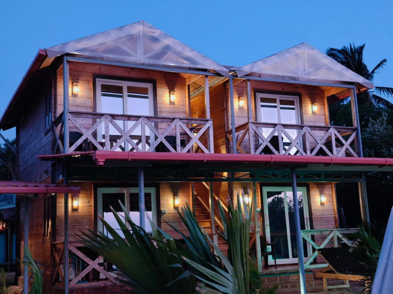 Upper Floor Deluxe Sea View Room at Royal Palms hotel in Devbag Malvan with panoramic Tarkarli Beach view